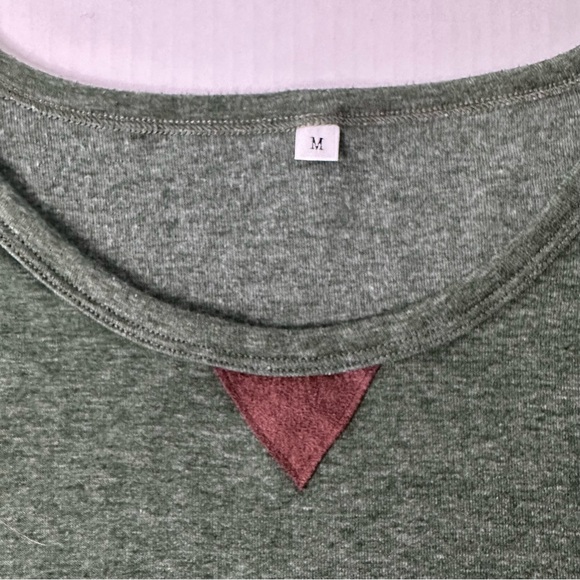 Green Long Sleeve Pull Over Tunic w/ Button Accents & Elbow Patches | Size L - Picture 9 of 12